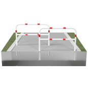 Access barriers | removable and revolving | with triangular locking mechanism | with quarter-bend bar | hot-dip galvanized | total width: 1000 mm